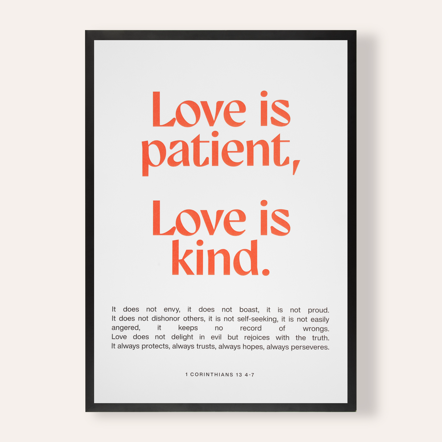 1 Corinthians 13 4-7 Wall Print