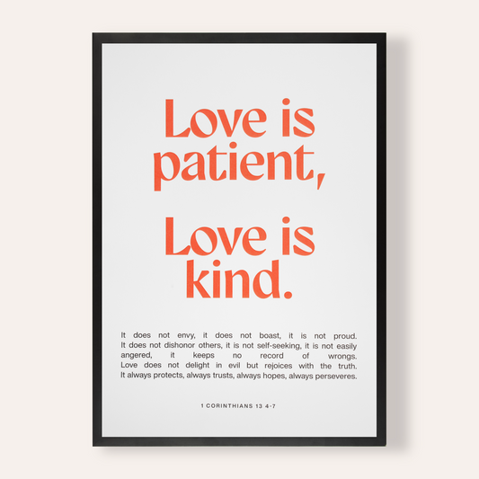1 Corinthians 13 4-7 Framed Print