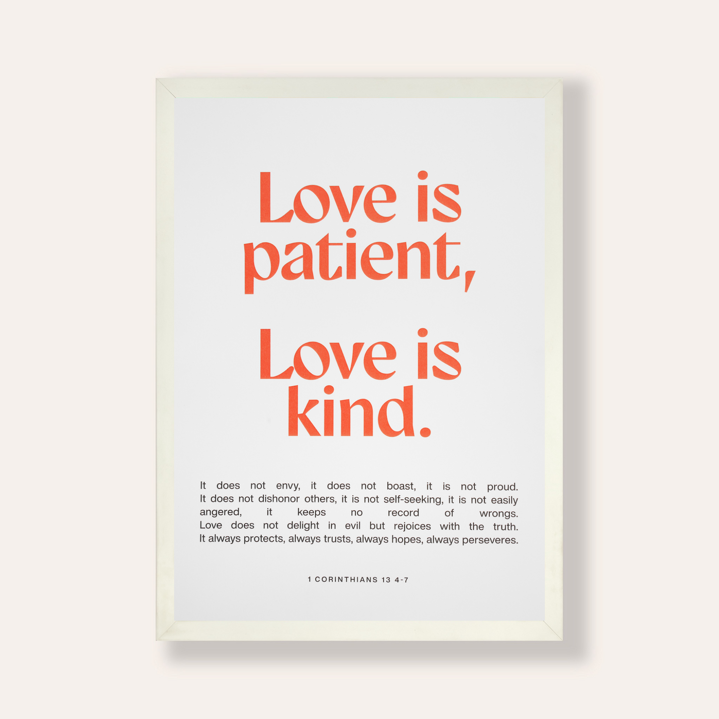1 Corinthians 13 4-7 Wall Print