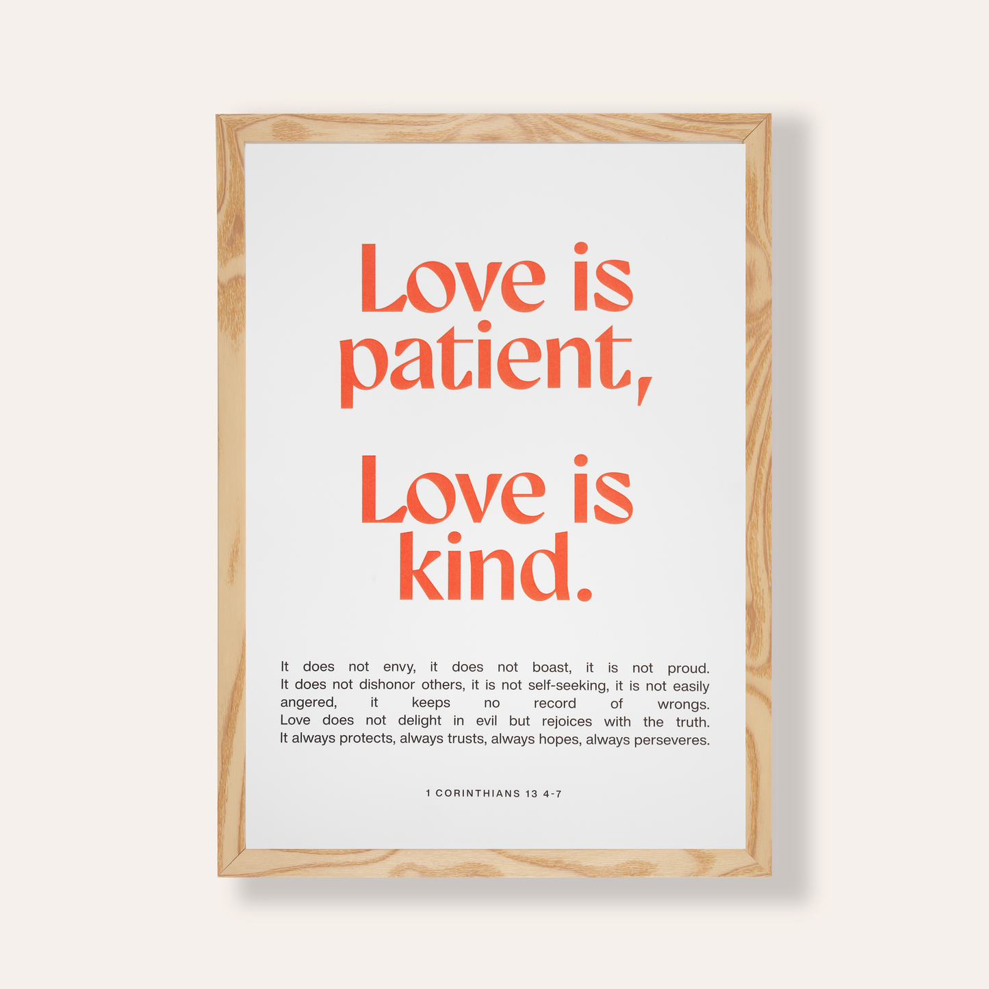 1 Corinthians 13 4-7 Wall Print