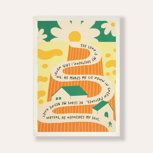 Psalm 23 Graphic Framed Print
