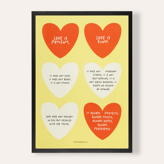 1 Corinthians 13 4-7 Graphic Framed Print