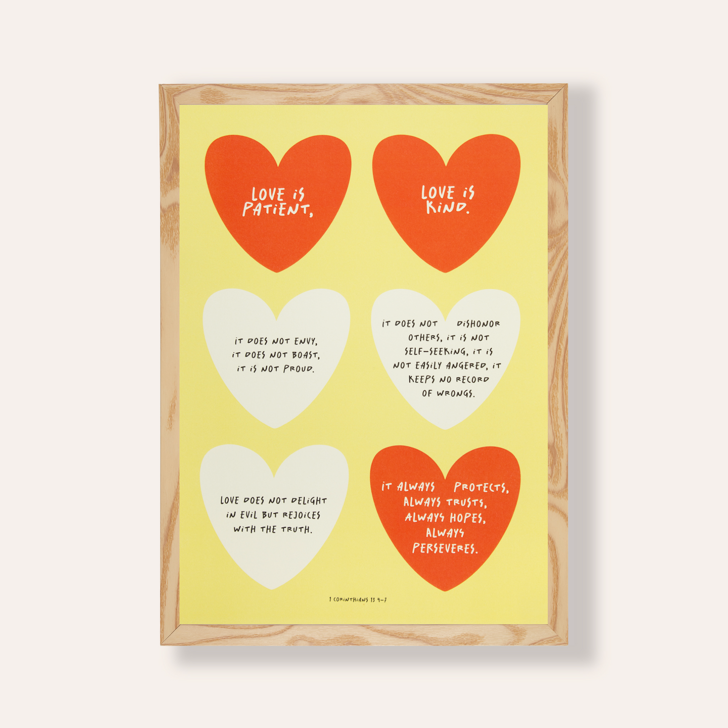 1 Corinthians 13 4-7 Graphic Wall Print