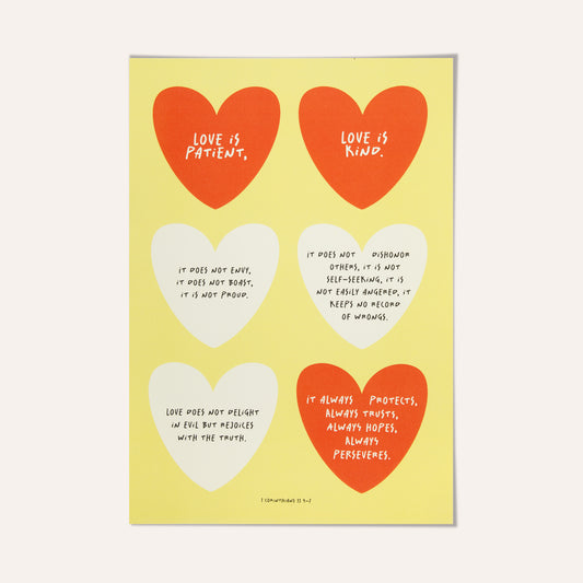 1 Corinthians 13 4-7 Graphic Wall Print