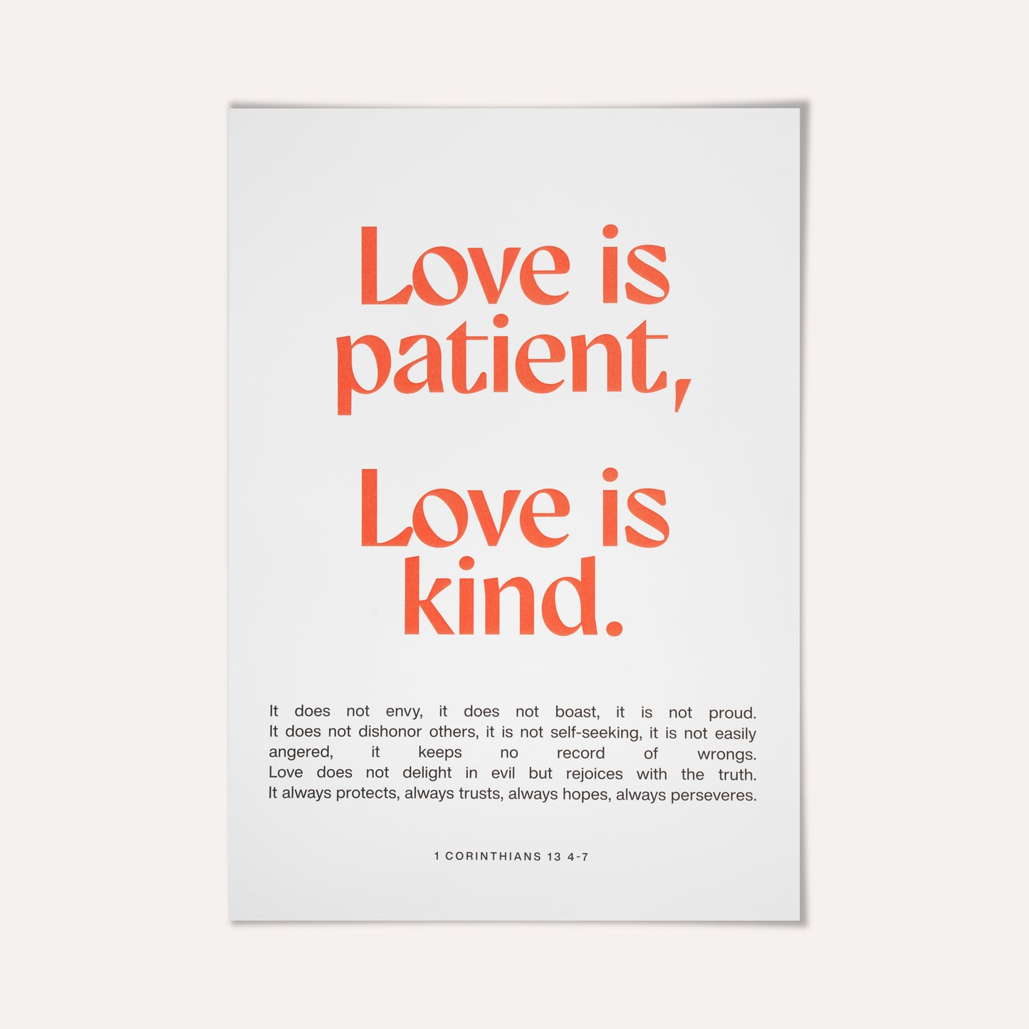 1 Corinthians 13 4-7 Wall Print