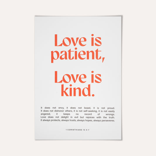 1 Corinthians 13 4-7 Wall Print