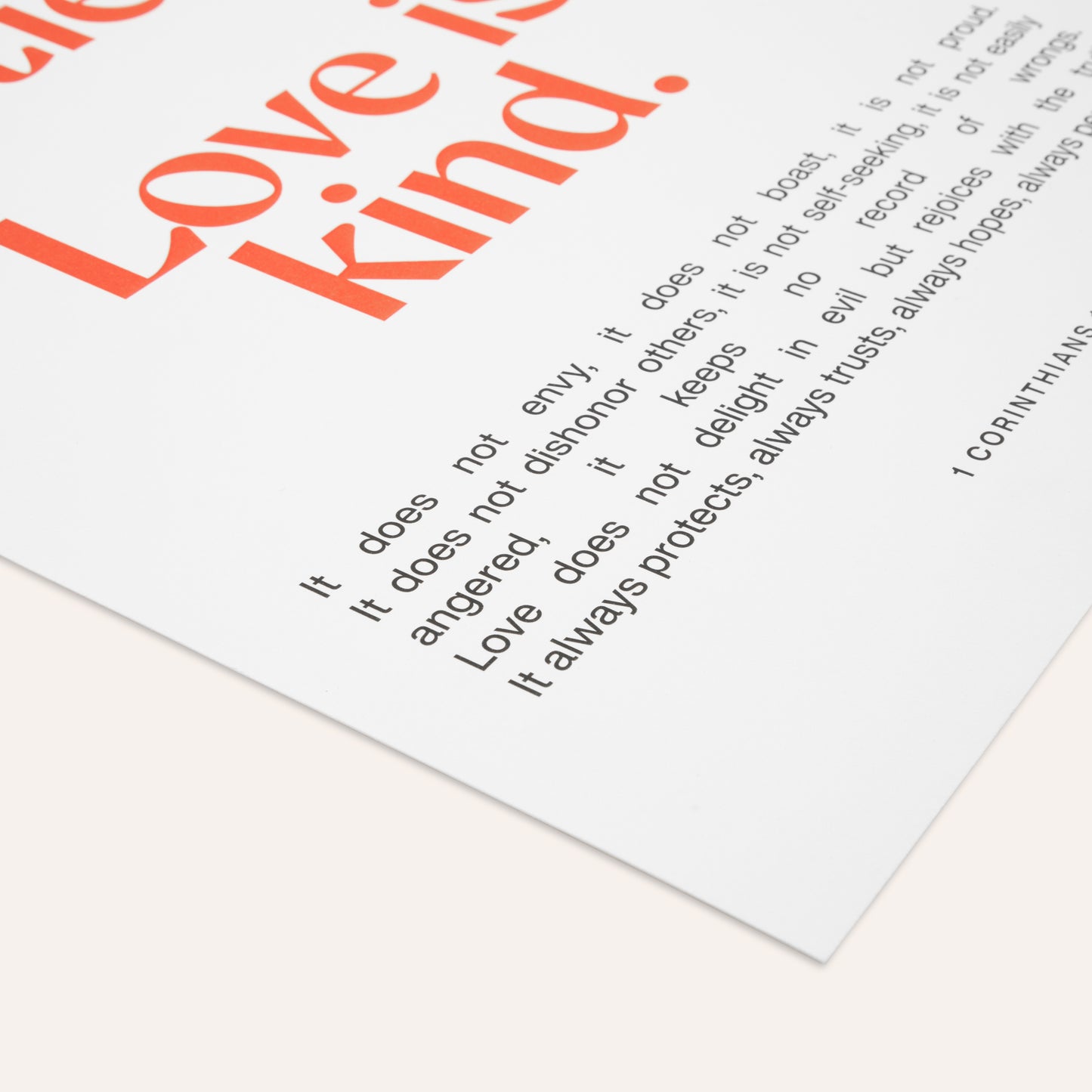 1 Corinthians 13 4-7 Wall Print